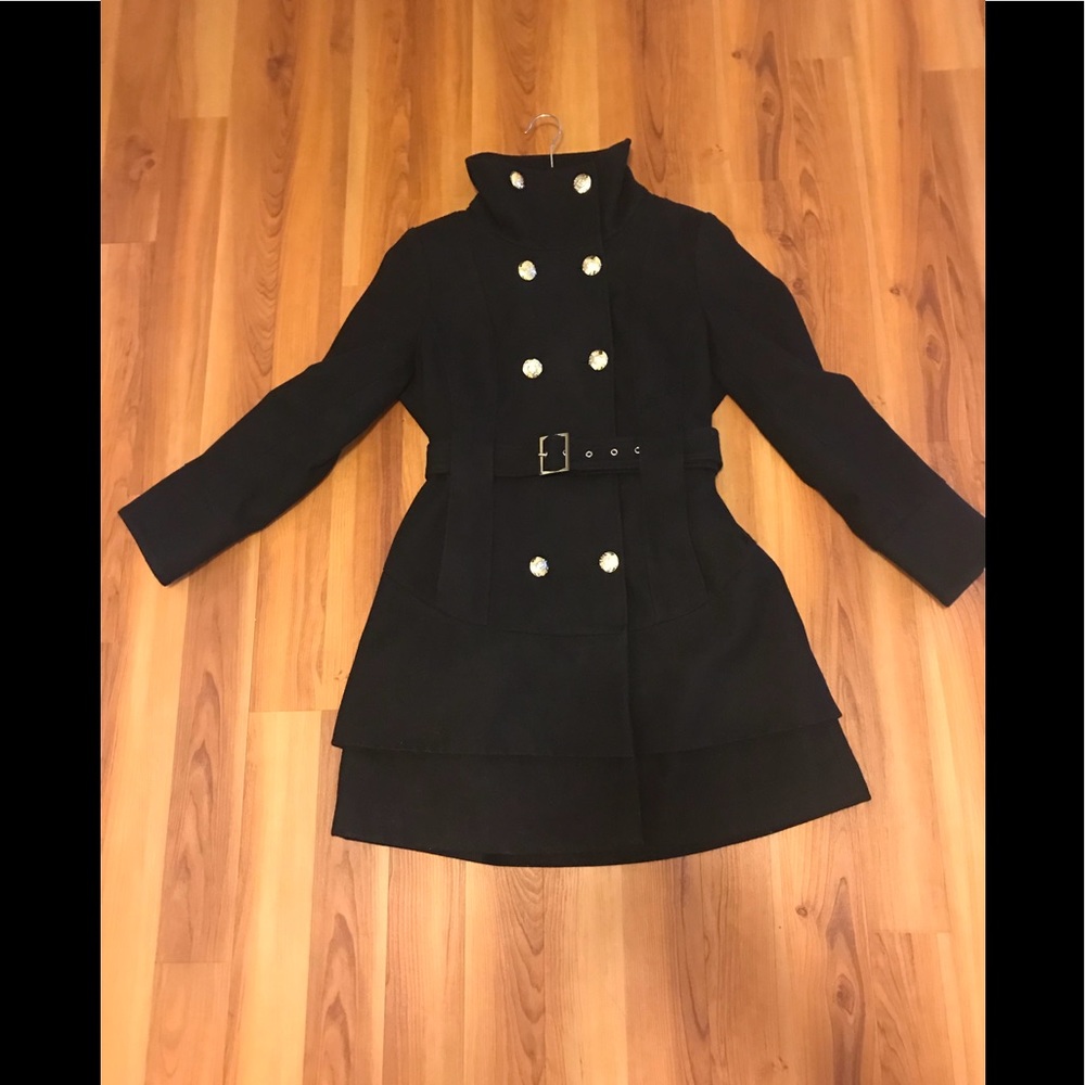 Guess Black wool coat sz 8